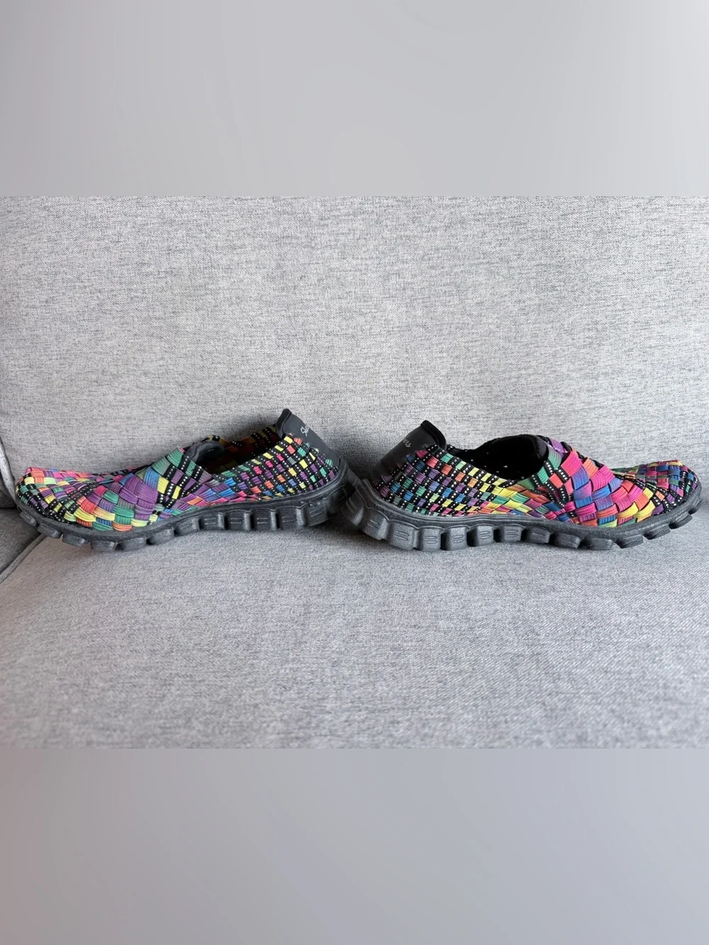 Skechers EZ Flex Sport Rainbow Woven Slip On Sneaker Womens 5 Y2K Dopamine Retro